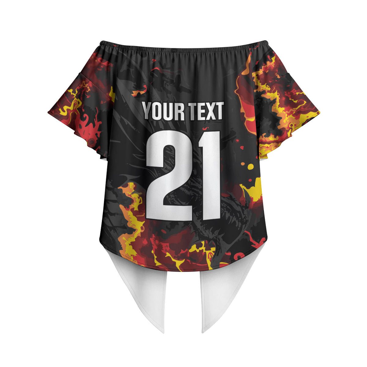 2026 Autumn Rugby Nations Wales Custom Off Shoulder Wrap Waist Top Black Cymru Welsh Dragon