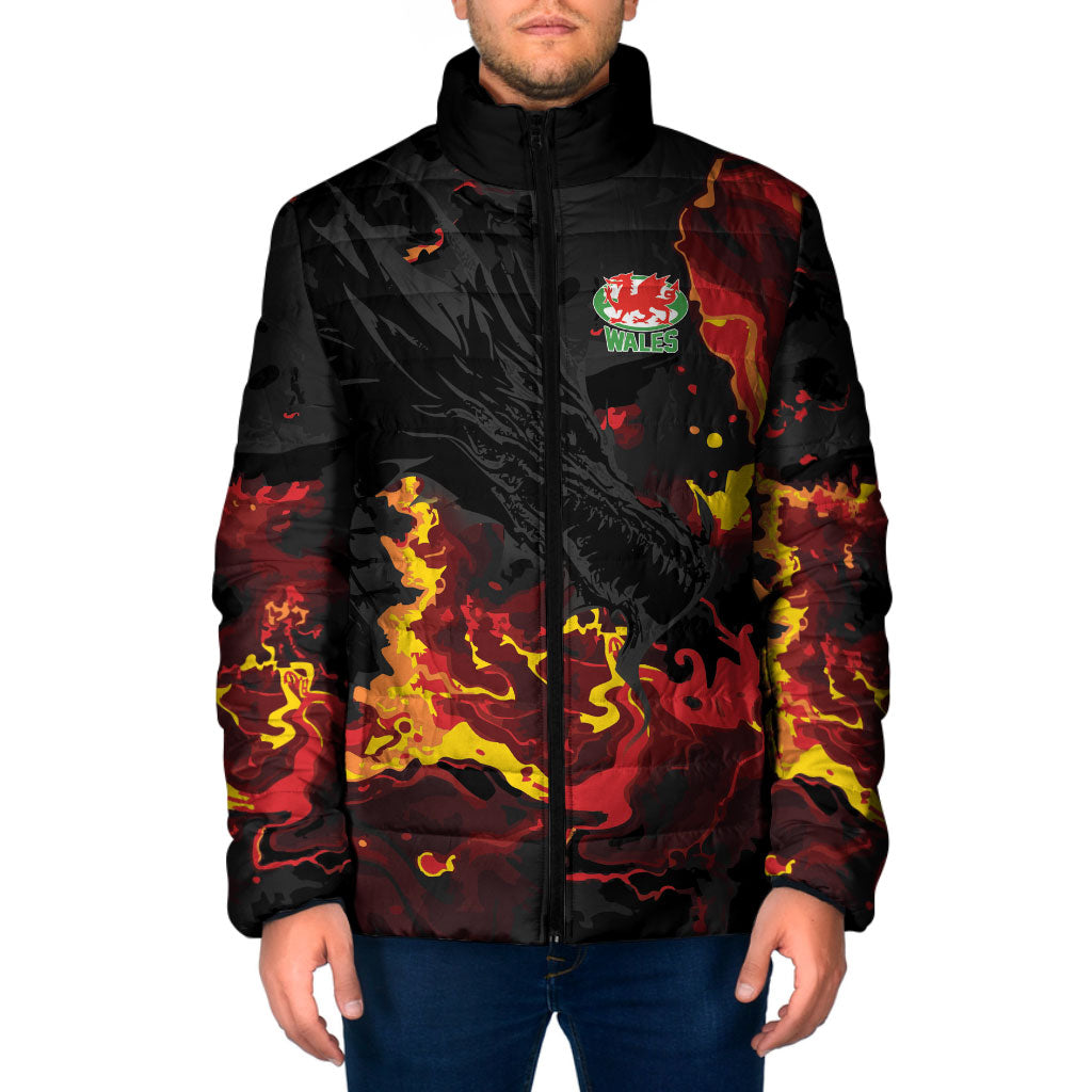 2026 Autumn Rugby Nations Wales Custom Padded Jacket Black Cymru Welsh Dragon