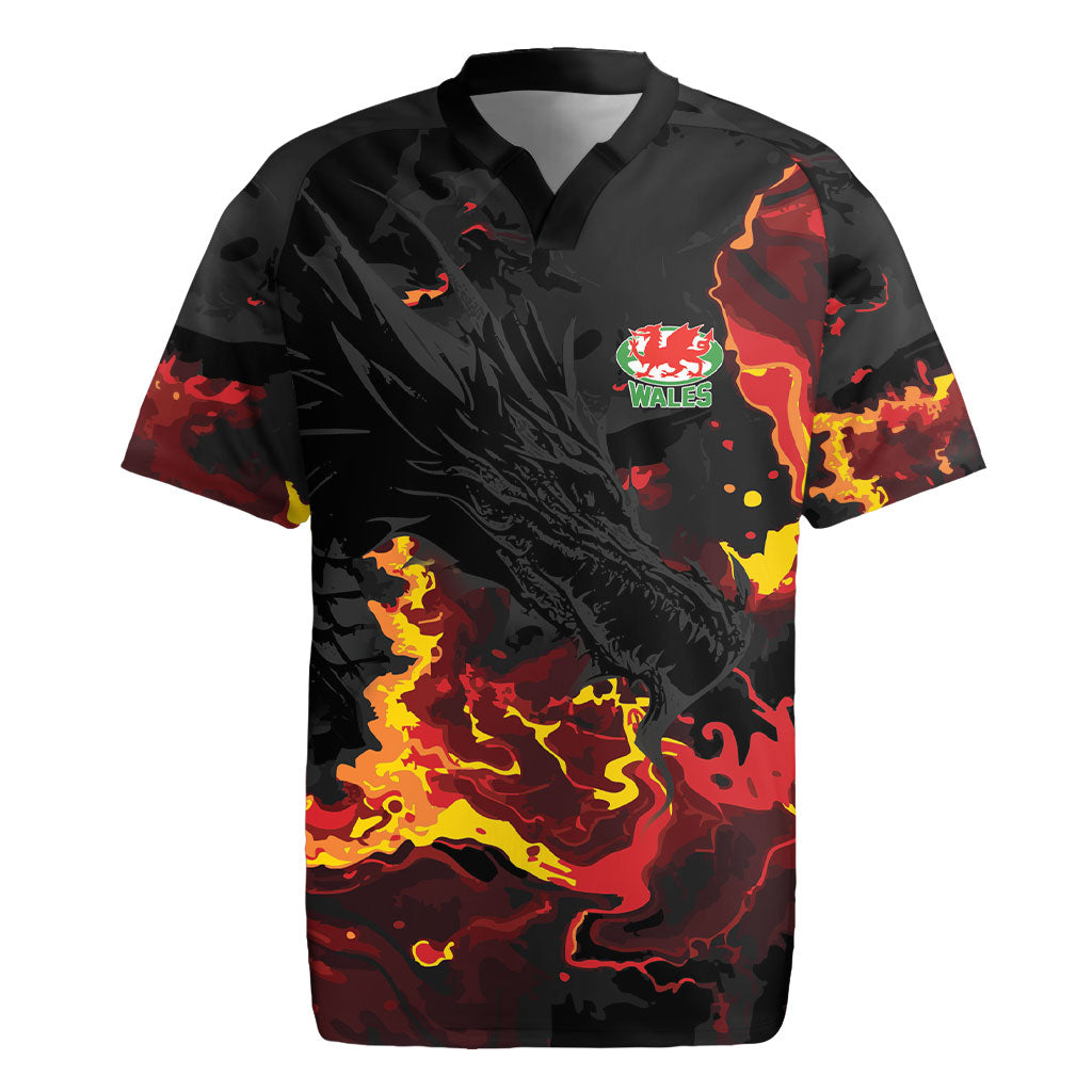 2026 Autumn Rugby Nations Wales Custom Rugby Jersey Black Cymru Welsh Dragon