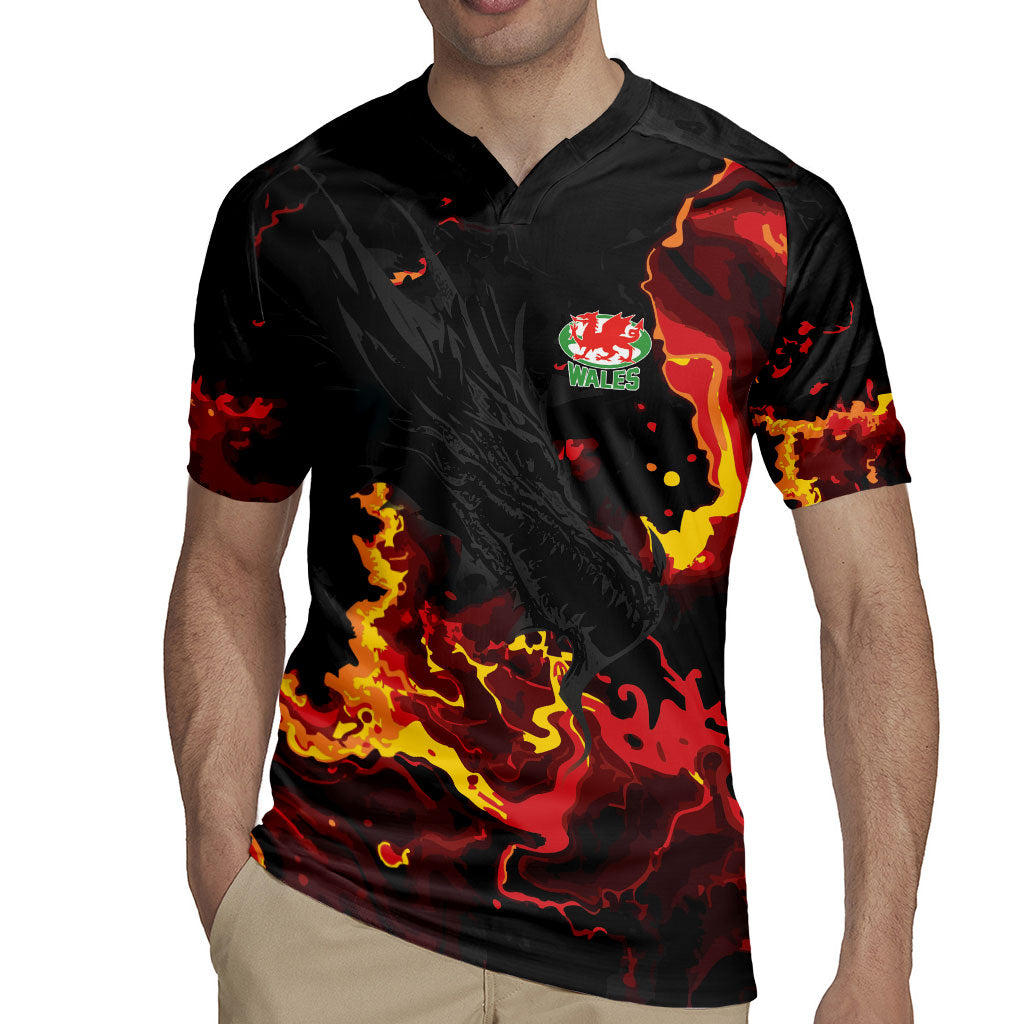 2026 Autumn Rugby Nations Wales Custom Rugby Jersey Black Cymru Welsh Dragon
