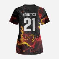 2026 Autumn Rugby Nations Wales Custom Scrub Top Black Cymru Welsh Dragon