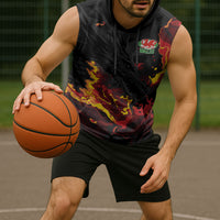 2026 Autumn Rugby Nations Wales Custom Sleeveless Hoodie Black Cymru Welsh Dragon