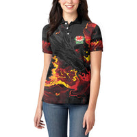 2026 Autumn Rugby Nations Wales Custom Women Polo Shirt Black Cymru Welsh Dragon