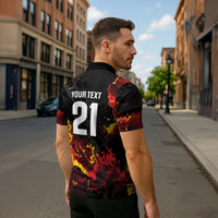 2026 Autumn Rugby Nations Wales Custom Zipper Polo Shirt Black Cymru Welsh Dragon