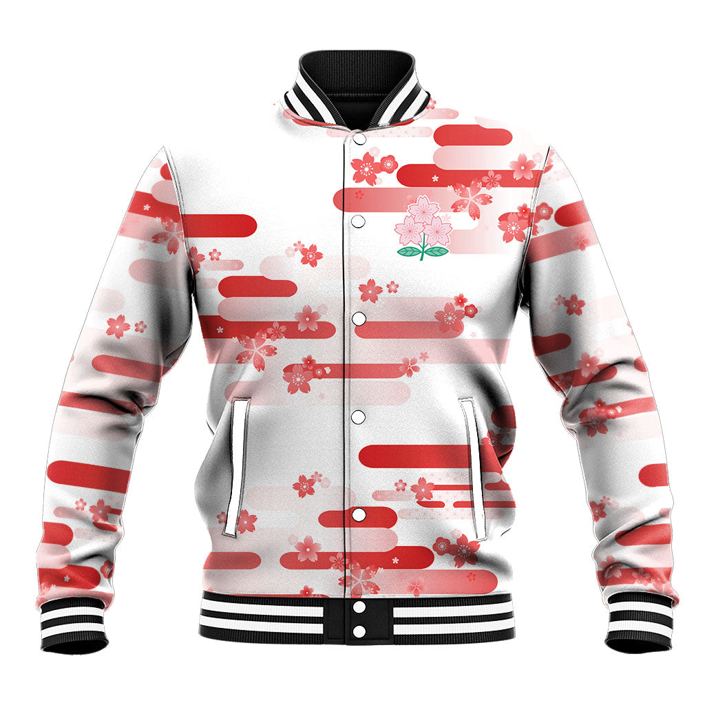 2026 Autumn Rugby Nations Japan Custom Baseball Jacket White Sakura Japanese Asanoha Seigaiha