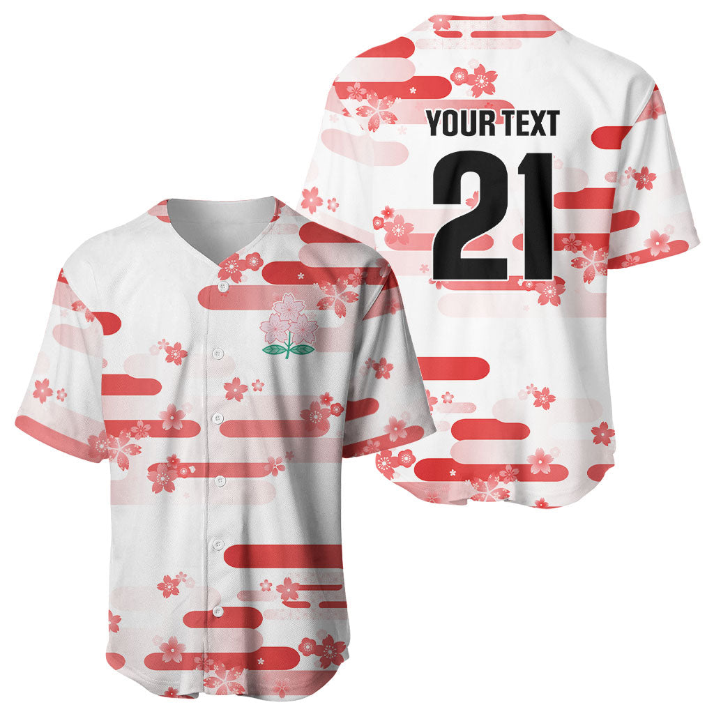 2026 Autumn Rugby Nations Japan Custom Baseball Jersey White Sakura Japanese Asanoha Seigaiha