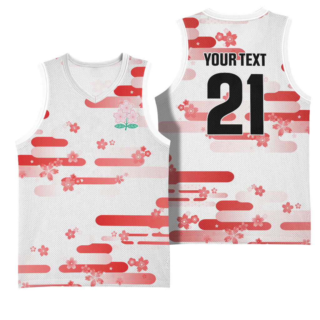 2026 Autumn Rugby Nations Japan Custom Basketball Jersey White Sakura Japanese Asanoha Seigaiha