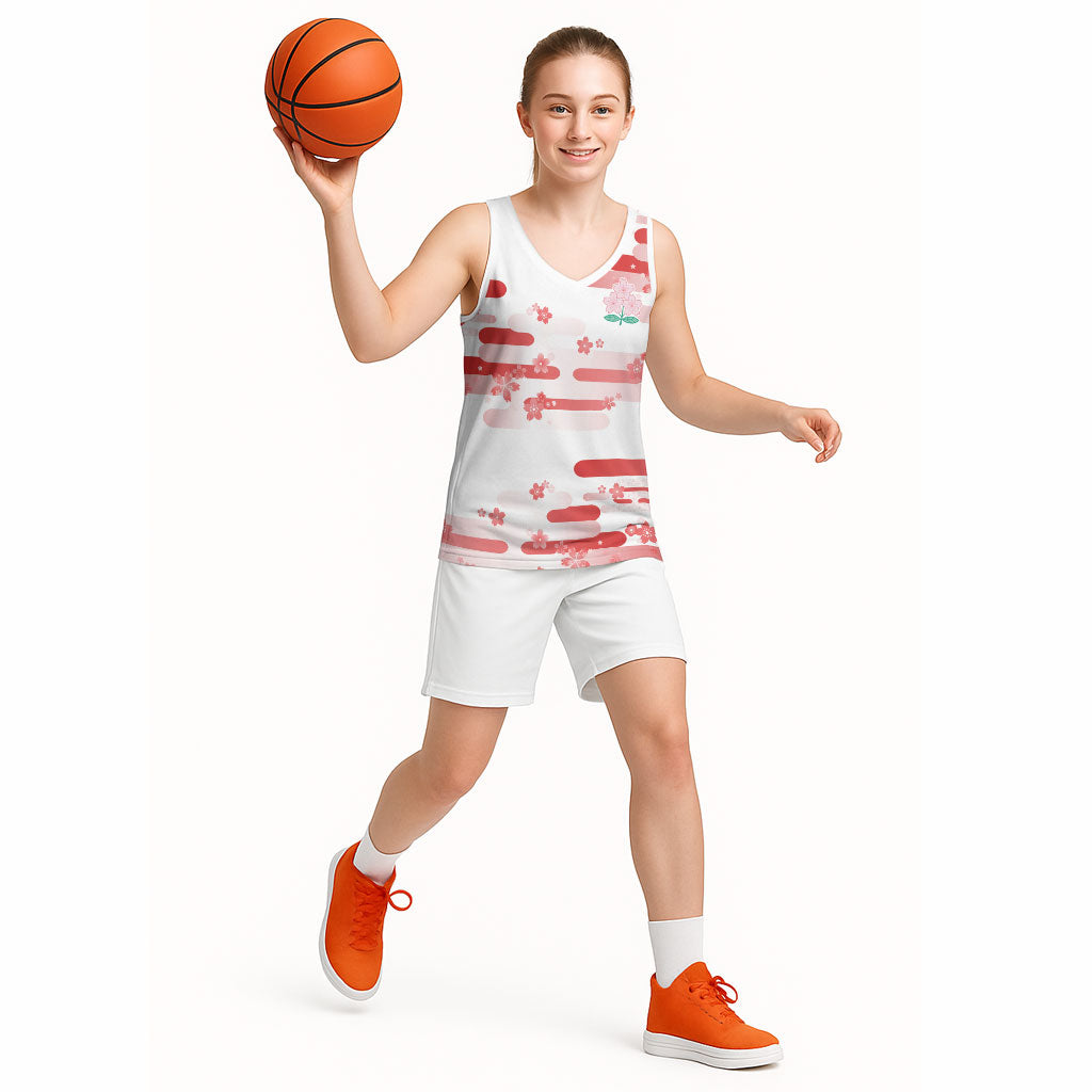 2026 Autumn Rugby Nations Japan Custom Basketball Jersey White Sakura Japanese Asanoha Seigaiha