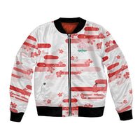 2026 Autumn Rugby Nations Japan Custom Bomber Jacket White Sakura Japanese Asanoha Seigaiha