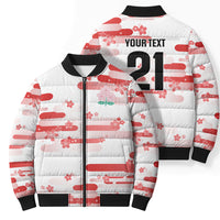 2026 Autumn Rugby Nations Japan Custom Bomber Puffer Jacket White Sakura Japanese Asanoha Seigaiha