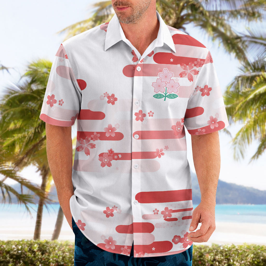 2026 Autumn Rugby Nations Japan Custom Hawaiian Shirt White Sakura Japanese Asanoha Seigaiha