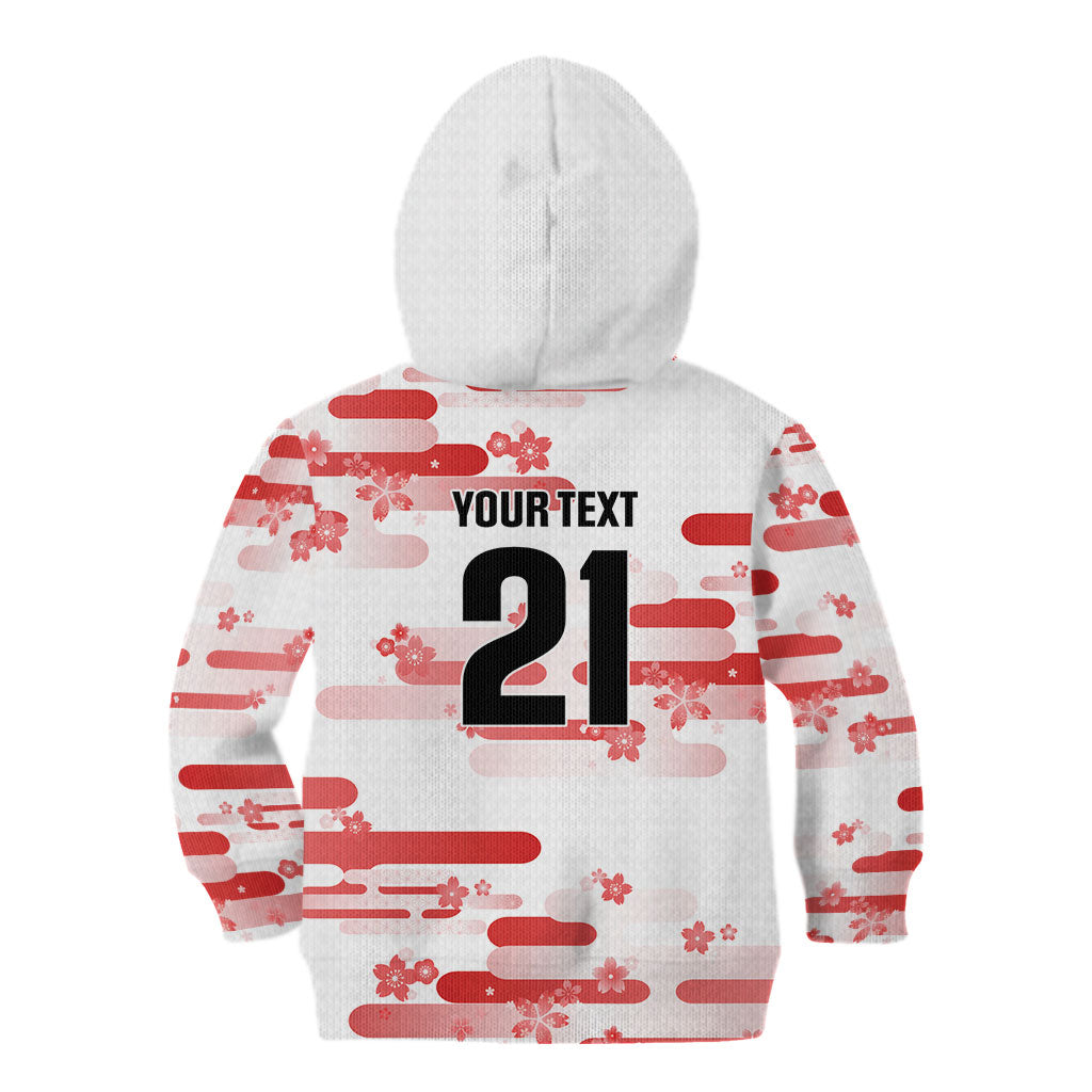 2026 Autumn Rugby Nations Japan Custom Kid Hoodie White Sakura Japanese Asanoha Seigaiha