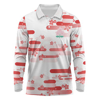2026 Autumn Rugby Nations Japan Custom Long Sleeve Polo Shirt White Sakura Japanese Asanoha Seigaiha