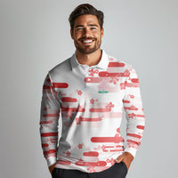 2026 Autumn Rugby Nations Japan Custom Long Sleeve Polo Shirt White Sakura Japanese Asanoha Seigaiha