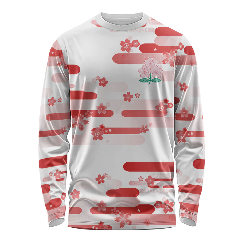 2026 Autumn Rugby Nations Japan Custom Long Sleeve Shirt White Sakura Japanese Asanoha Seigaiha