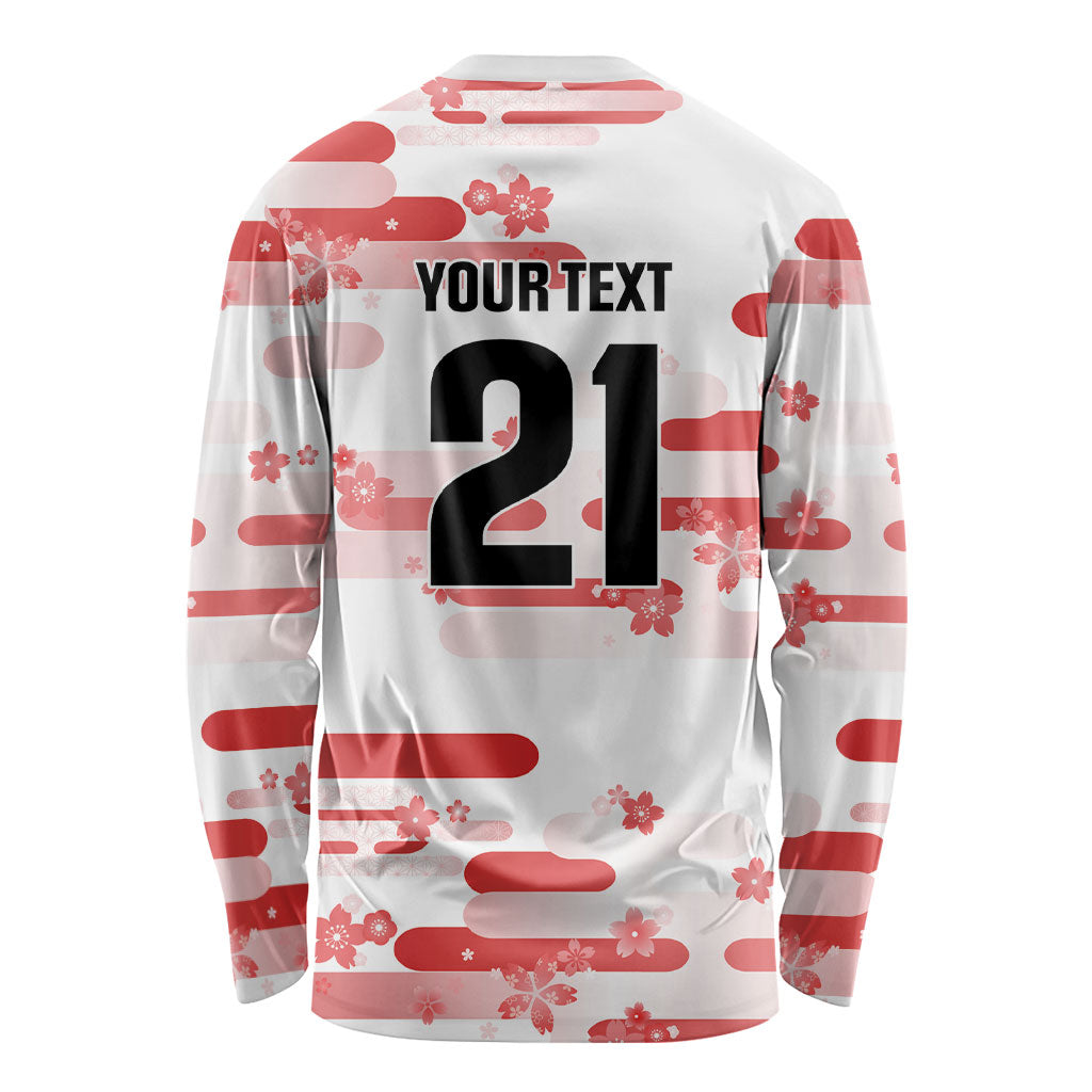 2026 Autumn Rugby Nations Japan Custom Long Sleeve Shirt White Sakura Japanese Asanoha Seigaiha