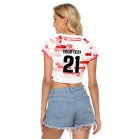 2026 Autumn Rugby Nations Japan Custom Raglan Cropped T Shirt White Sakura Japanese Asanoha Seigaiha