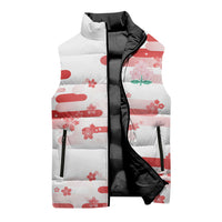 2026 Autumn Rugby Nations Japan Custom Sleeveless Puffer Jacket White Sakura Japanese Asanoha Seigaiha