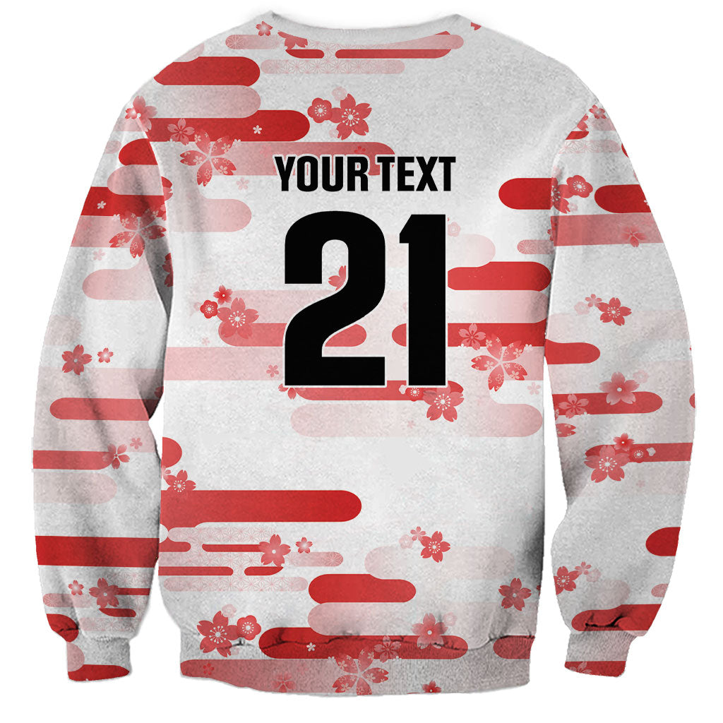 2026 Autumn Rugby Nations Japan Custom Sweatshirt White Sakura Japanese Asanoha Seigaiha