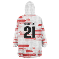 2026 Autumn Rugby Nations Japan Custom Wearable Blanket Hoodie White Sakura Japanese Asanoha Seigaiha