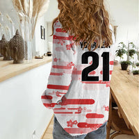 2026 Autumn Rugby Nations Japan Custom Women Casual Shirt White Sakura Japanese Asanoha Seigaiha