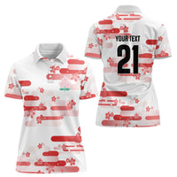 2026 Autumn Rugby Nations Japan Custom Women Polo Shirt White Sakura Japanese Asanoha Seigaiha