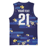 2026 Autumn Rugby Nations Japan Custom Basketball Jersey Blue Sakura Japanese Asanoha Seigaiha