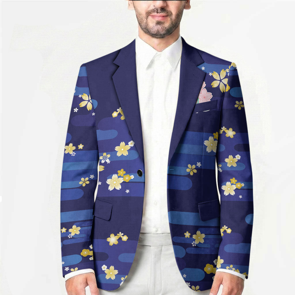 2026 Autumn Rugby Nations Japan Custom Blazer Blue Sakura Japanese Asanoha Seigaiha
