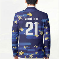 2026 Autumn Rugby Nations Japan Custom Blazer Blue Sakura Japanese Asanoha Seigaiha