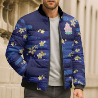 2026 Autumn Rugby Nations Japan Custom Bomber Puffer Jacket Blue Sakura Japanese Asanoha Seigaiha