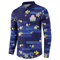 2026 Autumn Rugby Nations Japan Custom Button Sweatshirt Blue Sakura Japanese Asanoha Seigaiha