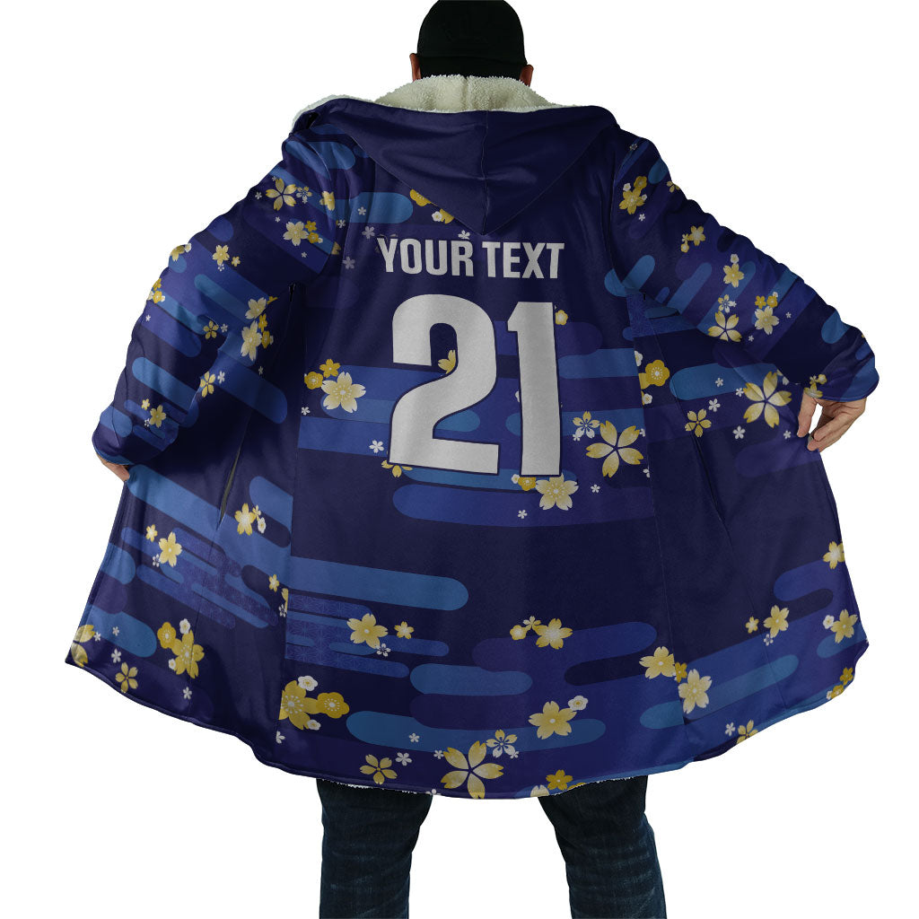 2026 Autumn Rugby Nations Japan Custom Cloak Blue Sakura Japanese Asanoha Seigaiha