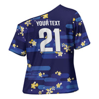 2026 Autumn Rugby Nations Japan Custom Cross Shoulder Shirt Blue Sakura Japanese Asanoha Seigaiha
