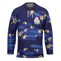 2026 Autumn Rugby Nations Japan Custom Hockey Jersey Blue Sakura Japanese Asanoha Seigaiha