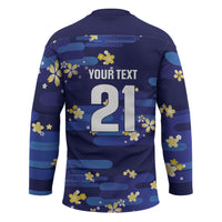 2026 Autumn Rugby Nations Japan Custom Hockey Jersey Blue Sakura Japanese Asanoha Seigaiha