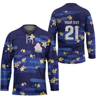 2026 Autumn Rugby Nations Japan Custom Hockey Jersey Blue Sakura Japanese Asanoha Seigaiha