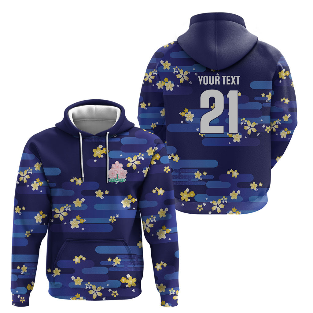 2026 Autumn Rugby Nations Japan Custom Hoodie Blue Sakura Japanese Asanoha Seigaiha