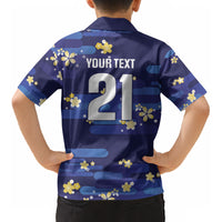 2026 Autumn Rugby Nations Japan Custom Kid Hawaiian Shirt Blue Sakura Japanese Asanoha Seigaiha