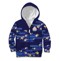 2026 Autumn Rugby Nations Japan Custom Kid Hoodie Blue Sakura Japanese Asanoha Seigaiha