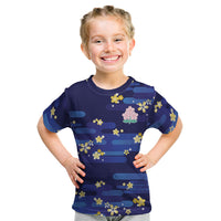 2026 Autumn Rugby Nations Japan Custom Kid T Shirt Blue Sakura Japanese Asanoha Seigaiha