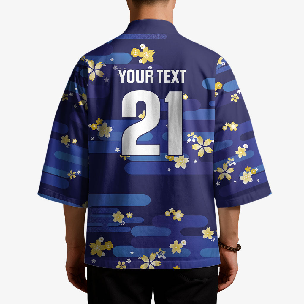 2026 Autumn Rugby Nations Japan Custom Kimono Blue Sakura Japanese Asanoha Seigaiha