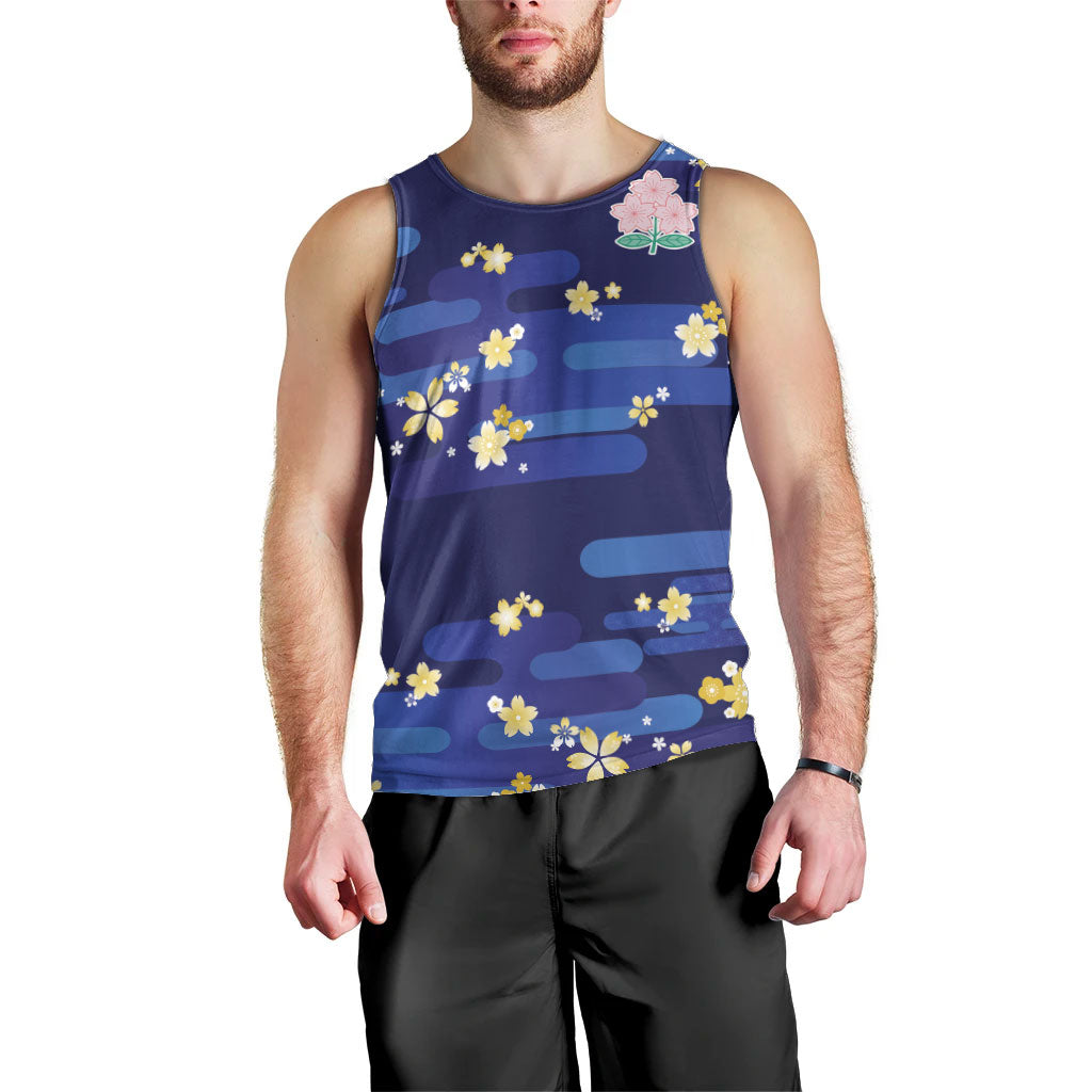 2026 Autumn Rugby Nations Japan Custom Men Tank Top Blue Sakura Japanese Asanoha Seigaiha