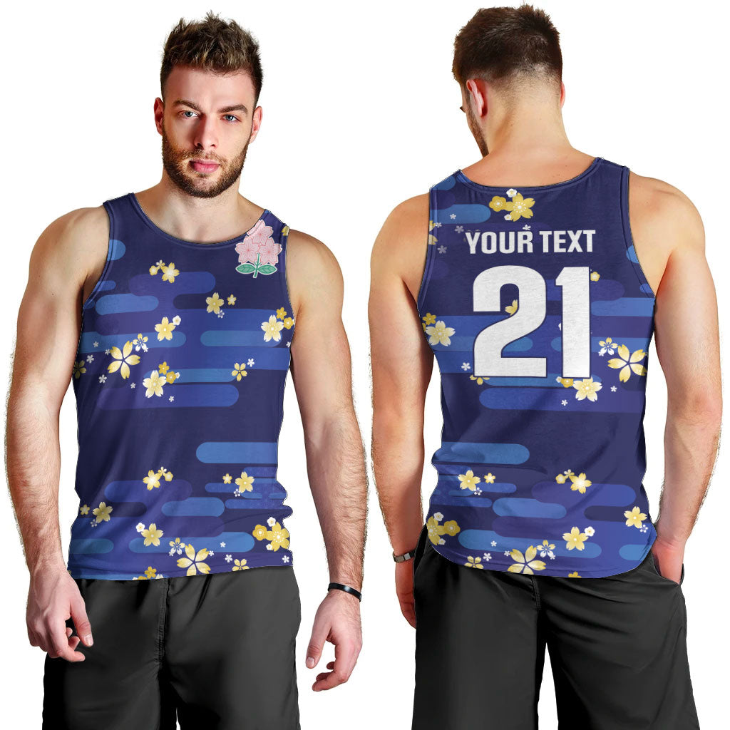 2026 Autumn Rugby Nations Japan Custom Men Tank Top Blue Sakura Japanese Asanoha Seigaiha