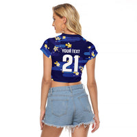 2026 Autumn Rugby Nations Japan Custom Raglan Cropped T Shirt Blue Sakura Japanese Asanoha Seigaiha