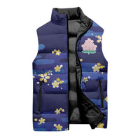 2026 Autumn Rugby Nations Japan Custom Sleeveless Puffer Jacket Blue Sakura Japanese Asanoha Seigaiha