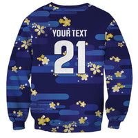 2026 Autumn Rugby Nations Japan Custom Sweatshirt Blue Sakura Japanese Asanoha Seigaiha