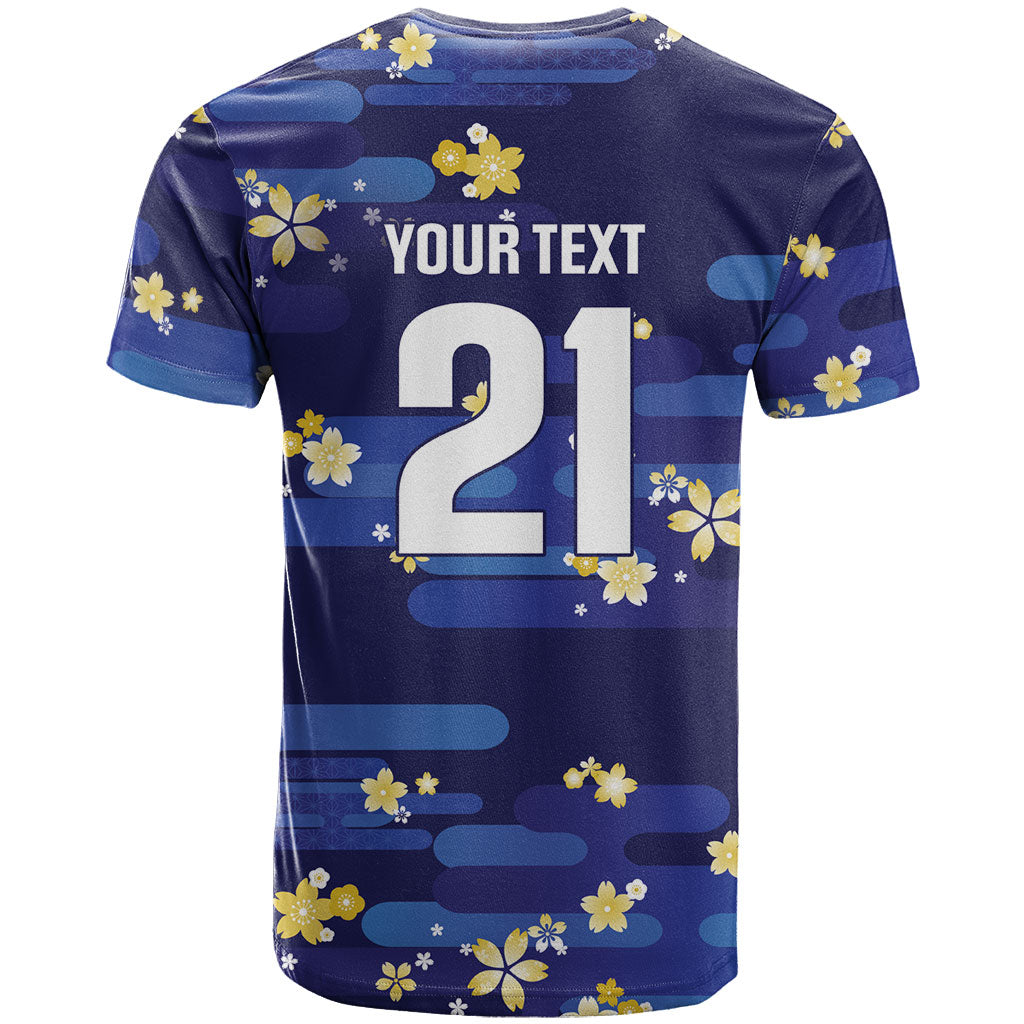 2026 Autumn Rugby Nations Japan Custom T Shirt Blue Sakura Japanese Asanoha Seigaiha