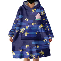 2026 Autumn Rugby Nations Japan Custom Wearable Blanket Hoodie Blue Sakura Japanese Asanoha Seigaiha