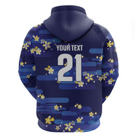 2026 Autumn Rugby Nations Japan Custom Zip Hoodie Blue Sakura Japanese Asanoha Seigaiha