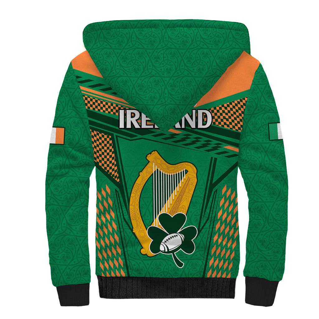 Ireland Rugby Sherpa Hoodie 2023 World Cup Shamrock Sporty Style - Wonder Print Shop